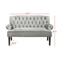 thumbnail image 5 of Home Design Caterine Rolled Arm Settee with Diamond Tufted Back and Single Cushion Seat, Velvet Upholstery for Living Room, Mid-Century Design, 5 of 5