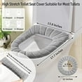 thumbnail image 5 of 5 Pack Thicker Bathroom Toilet Seat Cover Pads- Soft Warmer Toilet Seat Cushion Cover Stretchable Washable Fiber Cloth, Easy Installation Comfortable Toilet Lid Seat Cover, 5 of 5