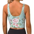 thumbnail image 4 of Picia Vintage Floral Sports Bra for Women,Padded Strappy Sports Bras Medium Support Yoga Bra with Removable Cups,Running Yoga Bra-Large, 4 of 9
