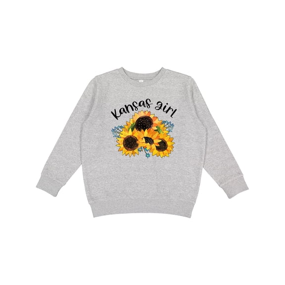 Inktastic Kansas Girl with Sunflowers Youth Sweatshirt