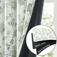 thumbnail image 3 of Linen Floral Curtain for Living Room Length Drape with Printed Flower Light Filtering Curtains Rod Pocket Back Tab Taupe Window Treatment Set Bedroom Drapes Panels Taupe, 3 of 10