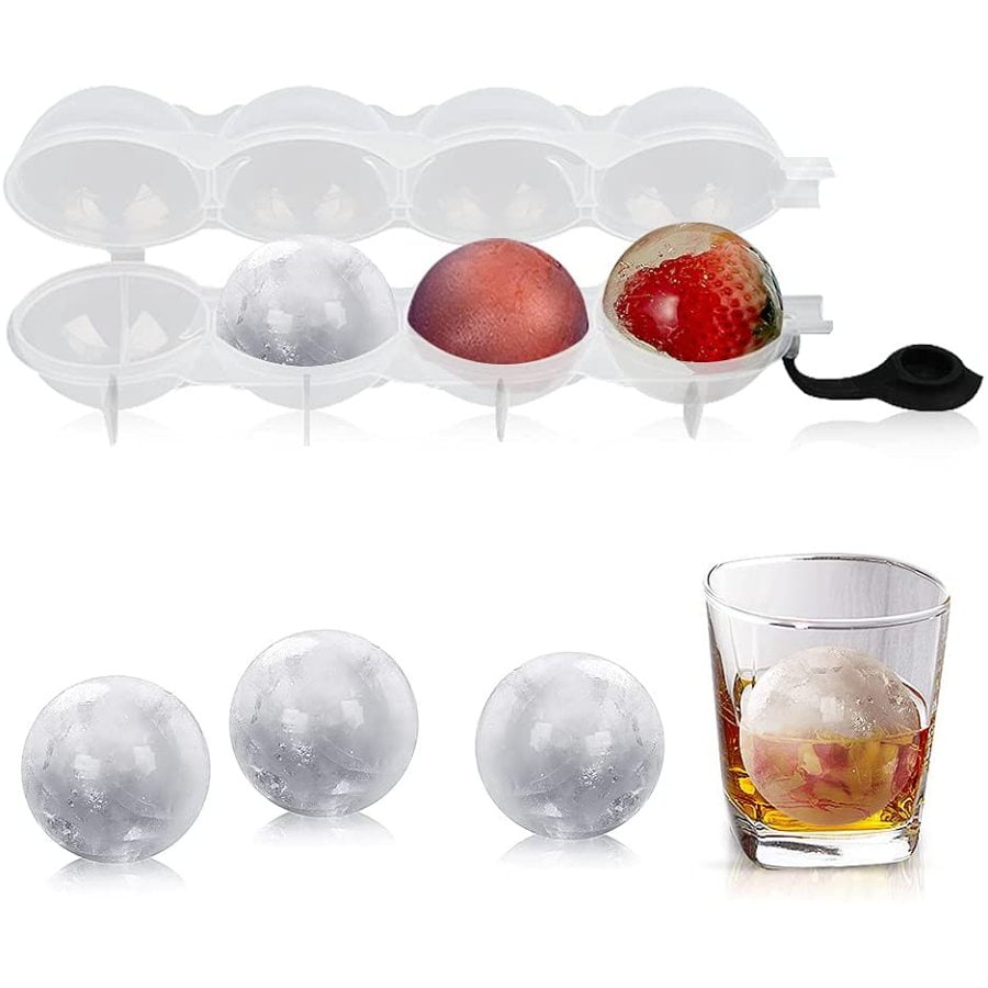 6 Round Long Lasting Ice Cube Trays Whiskey Large Ice Cube Sphere Cocktails 