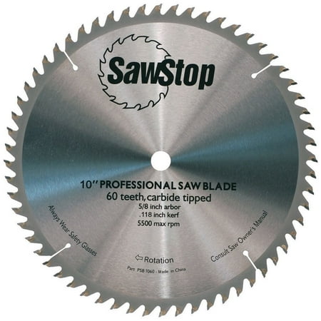 UPC: 0857766003222 | SawStop CB104 184 10 in. 60-Tooth Combination Table Saw Blade