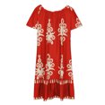 thumbnail image 5 of Ayolanni Women's Holiday Party Dresses Red Boho Short Sleeve Midi Dresses Young Adult Dresses Women S, 5 of 6