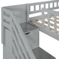 thumbnail image 6 of Bellemave Twin Size Loft Bed with Slide and Stair,Solid Wood Low Loft Bed with Storage Drawers and Guardrails for Teens Bedroom(Gray), 6 of 13
