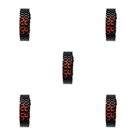 Reloj LED Seitruly Hombres Reloj de Cadena Completa Rojo