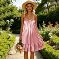 thumbnail image 3 of Posijego Women's Satin Nightgowns Sleeveless Nightdresses Camisole Dresses Ruffled Pajama Dresses Sleepwear Loungewear, 3 of 9