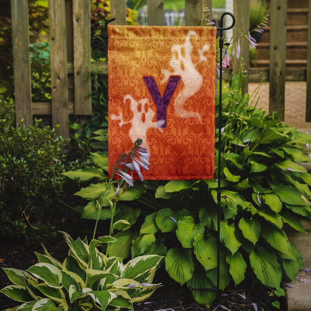 Halloween Ghost Letter Y Monogram Initial Garden Flag CJ1040