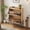 Natural, variant on Oufan Rattan Shoe Storage Cabinet with 2 Flip Drawers, Freestanding Shoe Organizer with Metal Legs, Narrow Shoe Rack Cabinet for Living Room, Entryway, Black