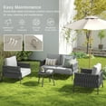 thumbnail image 5 of EAST OAK 4 Seats Outdoor Loveseat Set Patio Conversation Set Outdoor Furniture Sofa Set Grey, 5 of 7