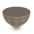 thumbnail image 2 of Benjara 36 Inch Outdoor Coffee Table, Curved, Handwoven Resin Wicker, Beige Finish, 2 of 5