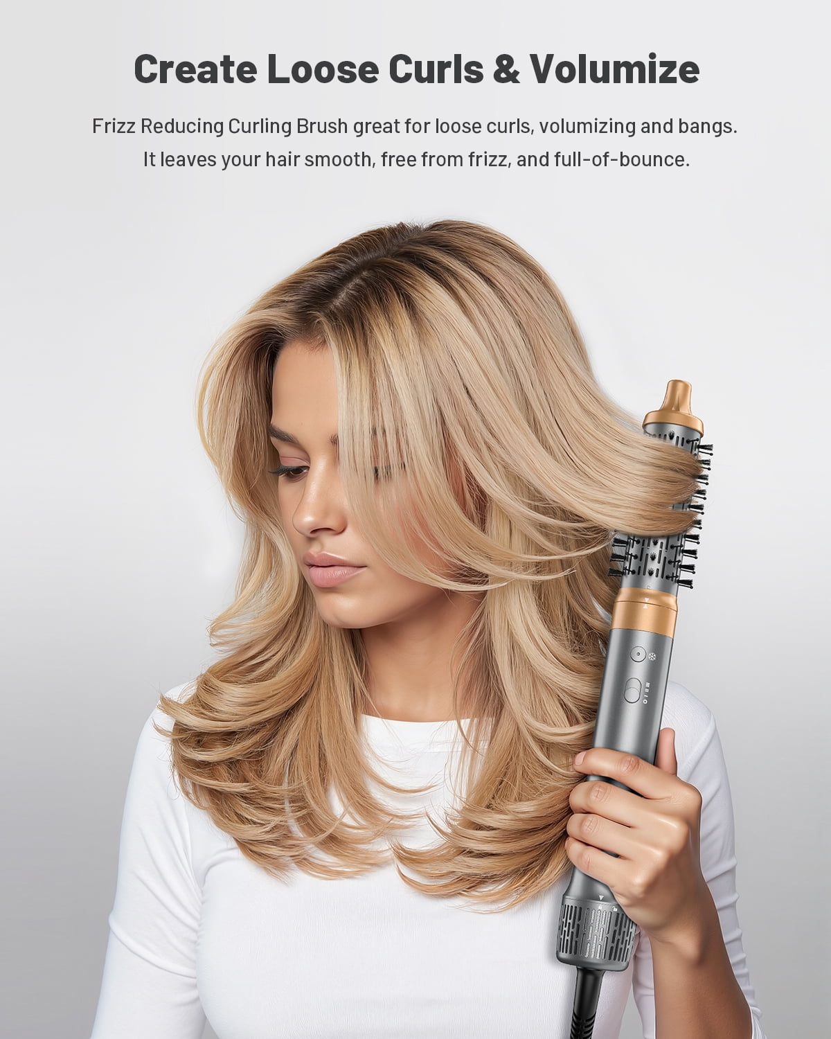 6 in 1 Hot Air Styler, Hair Styler Wrap- High-Speed Hair Dryer Brush, Fast Drying Blow Dryer Brush, Auto Wrap Curlers for Volumizing Curl Straighten, No Heat Damage Ionic Frizz-Free Multi-Hair Styler