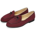 thumbnail image 6 of Journey West Suede Tassel Loafer For Women Slip-on Belgian Penny Loafers Shoes For Women Burgundy US 9.5, 6 of 6