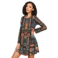 thumbnail image 3 of FORMRS Womens Long Sleeve Nightgowns Crew Neck Sleep Shirt Soft Pajamas Sizes S-3XL, Black Geometric, 3 of 8
