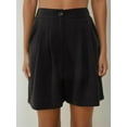 thumbnail image 3 of High Waist Pleated Lyocell Soft Touch Shorts, 3 of 5