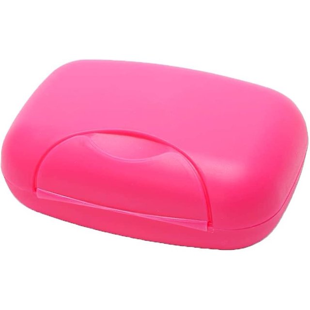 Caja de jabón de viaje CHAO hecha a mano rosa roja impermeable 2 uds 12x8x4,5 cm