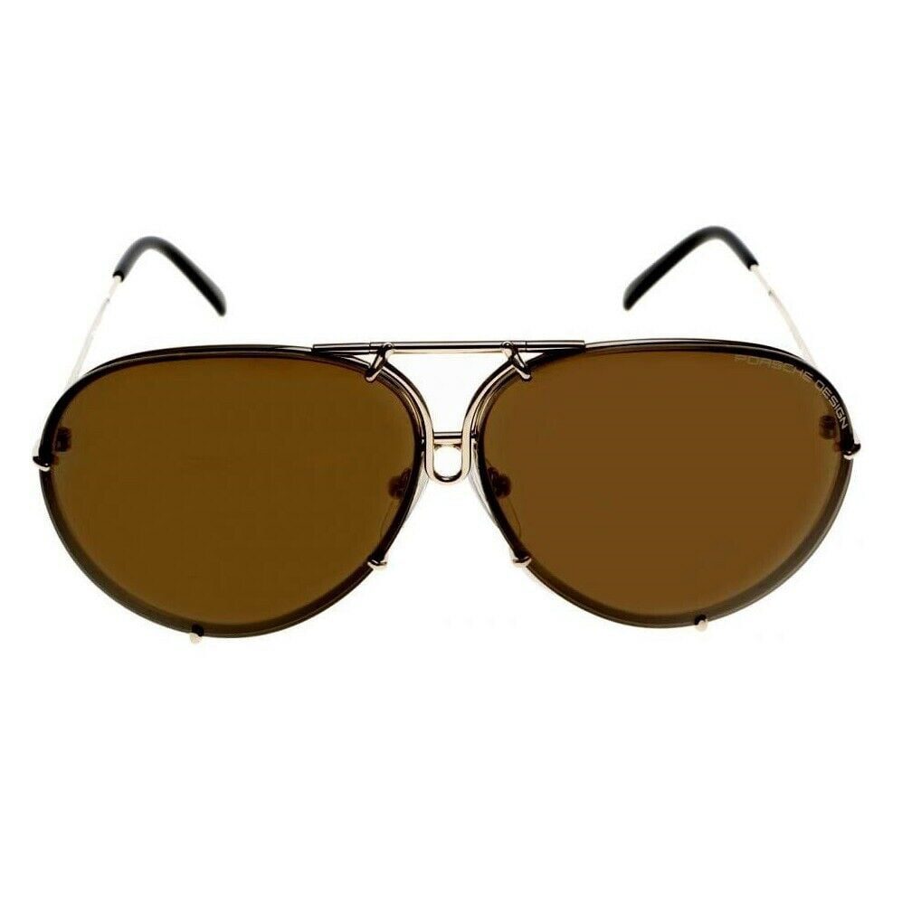 PORSCHE P 8478 A Sunglasses Light Gold Frame Brown Lenses 69mm