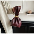 thumbnail image 6 of Fashionable Women's Portable Purse With Knots Wristlet Evening Bag Stylish Bucket Handbag for Wedding Party, 6 of 20