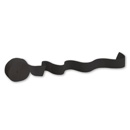 Black Streamer - Black Party Supplies Crepe Paper Streamer, 81 Foot Roll