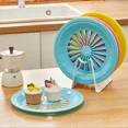 thumbnail image 4 of 10.35 Inch BBQ Paper Tray Tray Outlet Outdoor Picnic Tray Rack PP Plastic Tray, Hollow Fruit Tray, Plastic Tray Holder, 3PCS Green, 4 of 6