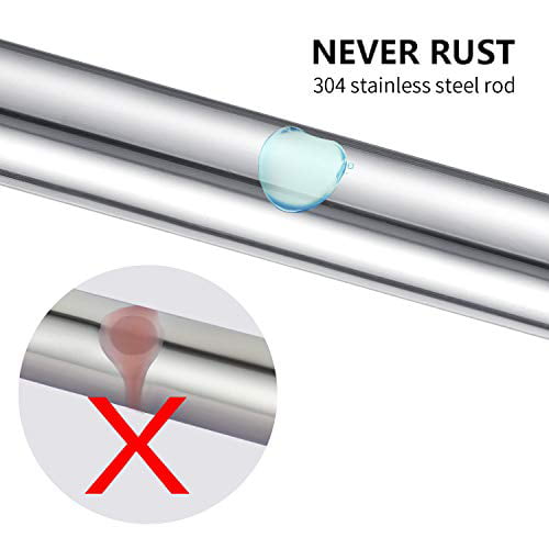 HabiLife Shower Curtain Rods 42-71 inches Never Rust Non-Slip Spring Tension Curtain Rod No Drilling Stainless Steel Curtain Rod Use Bathroom Kitchen