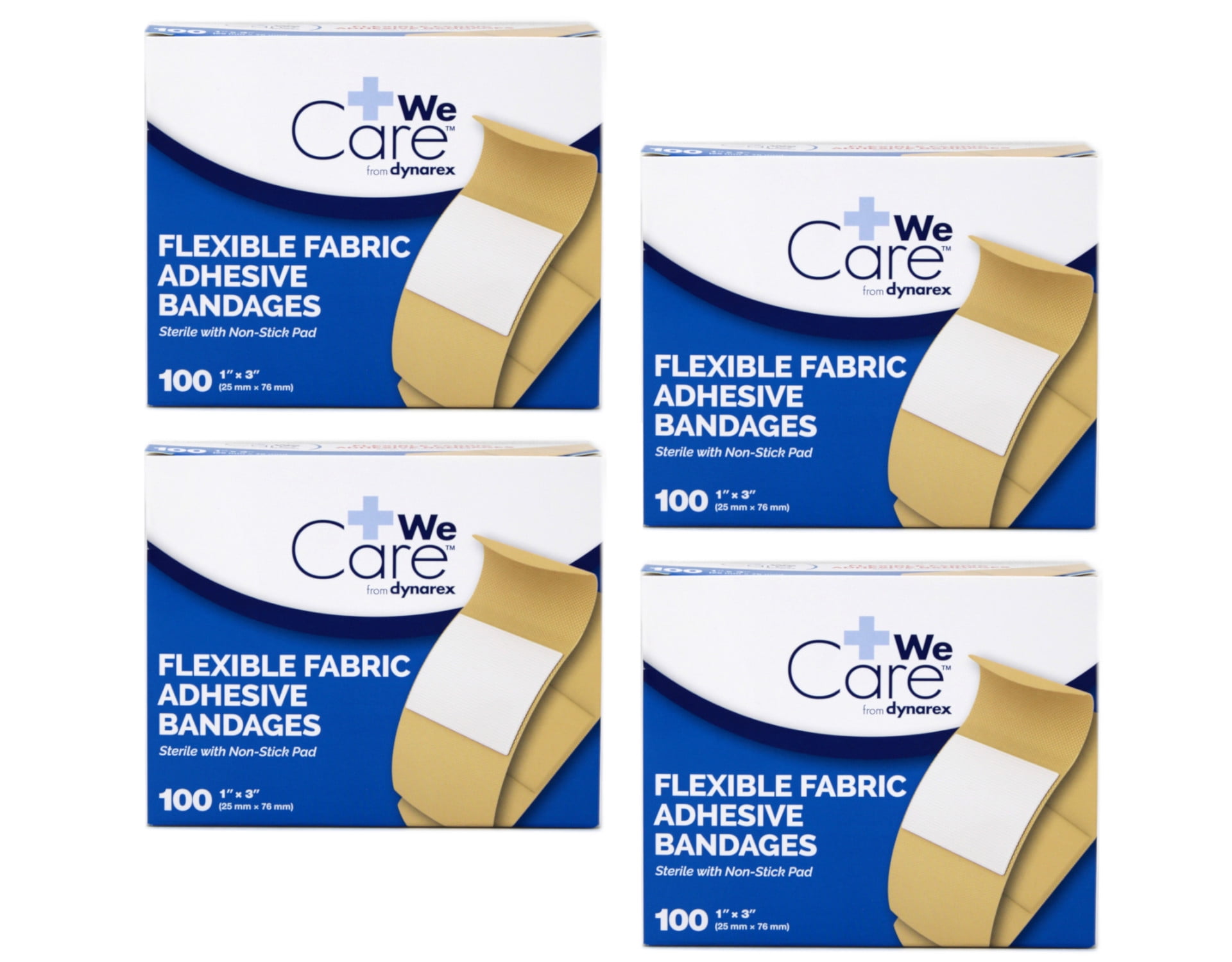 4 Pack Dynarex Sterile Fabric Bandages 1 quot X3 quot latex free #3612 100 Band 4 Pack Dynarex Sterile Fabric Bandages 1 quot X3 quot latex free #3612 100 Band
