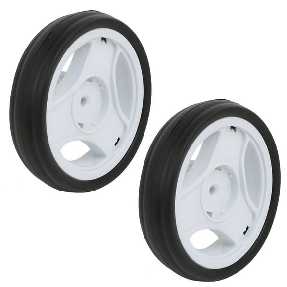 Unique Bargains 2pcs 115mm Dia Plastic Single Wheel Pulley Rolling Roller White 6x22mm