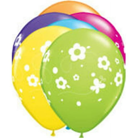 Daisies  Butterflies 11 Inch Latex Balloons 50 count [85065]