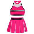 thumbnail image 3 of MSemis Kids Girls 2PCS Cheer Leader School Uniform with Pleated Mini Skirt Set, 3 of 4