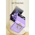 thumbnail image 2 of Case for Samsung Flip 3 Case with Ring, Z Flip 3 Case Hinge Protection, Flip Z 3 Case Shockproof Magnetic Attraction Hinge Protective Case Compatible with Galaxy Z Flip 3 5G, Cold Mountain Purple, 2 of 12