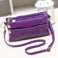 thumbnail image 4 of Bolso bandolera para mujer con cremallera multicapaPúrpura, 4 of 5