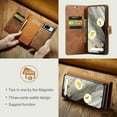 thumbnail image 3 of Dteck Case for Google Pixel 8 Wallet 2 in 1 Magnetic Detachable Folio Flip Leather Case for Men Women,Brown, 3 of 8