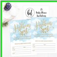 thumbnail image 5 of Heavenly Blue Gold Baby Shower Invitations - Adorable Celestial Angel Design with Fill or Write In The Blank Options for Unique Coed Themed Celebrations and Events, 5 of 5