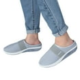 thumbnail image 3 of keusn knit mesh wedge slide shoes for women air cushion slip on orthopedic walking shoes with arch support casual comfort platform walking shoes grey size 8.5, 3 of 9