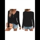 thumbnail image 3 of Blusa de Otoño con Cuello en V, Larga, Cuello Halter y Botones, Informal, Elegante, de Punto Gofre para Mujer. Negro L, 3 of 7