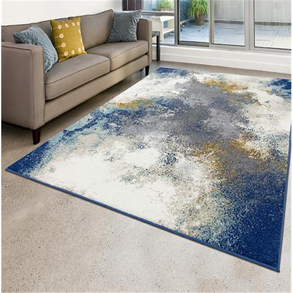 Luxe Weavers Beverly Collection 8445 Blue 5x7 Modern Abstract Area Rug