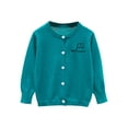thumbnail image 2 of NAISIBABY Girls Cardigan Sweater, Buttons Cute Graphic Long Sleeve Casual Loose Knitted Coat Green 9T, 2 of 3