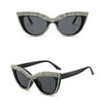 thumbnail image 4 of European Style Floral Cat Eye Sunglasses For Women Ballroom Ready Fashion Inlaid Design Flat Lens, 4 of 6