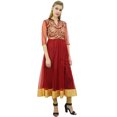 thumbnail image 6 of Bimba Women's Designer Anarkali Wedding Maroon Embroidered Net Kurta-26, 6 of 7
