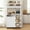White, variant on MAGIC UNION Black Bakers Racks Kitchen Microwave Stand Cabinet with 10 Gallon Trash Can Bin Cabinet and Power Outlet, 6-Tiers Farmhouse Coffee Bar Table Station with 6 Hooks and Storage Shelf