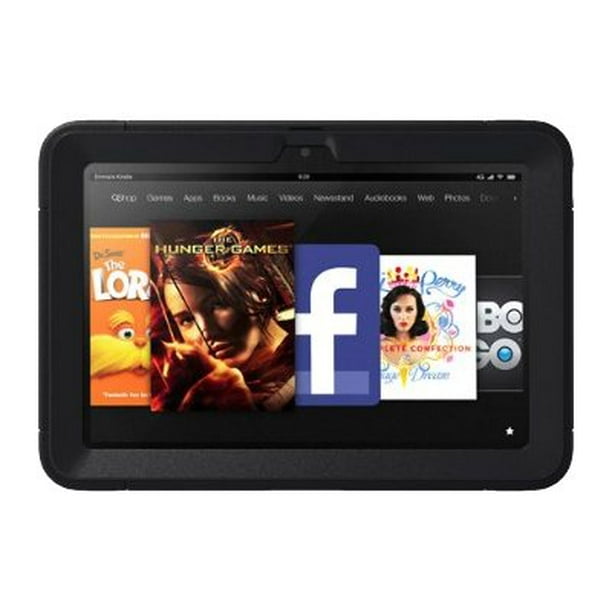 Otterbox Defender Series Case For Tablet Silicone Polycarbonate Black For Amazon Kindle Fire Hd 2nd Generation Walmart Com