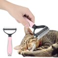 thumbnail image 1 of Cortador de nudos para pelo de perro y gato, rastrillo, peine, cepillo, herramienta de aseo, rosa, talla S, 1 of 10