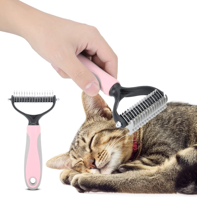Cortador de nudos para pelo de perro y gato, rastrillo, peine, cepillo, herramienta de aseo, rosa, talla S