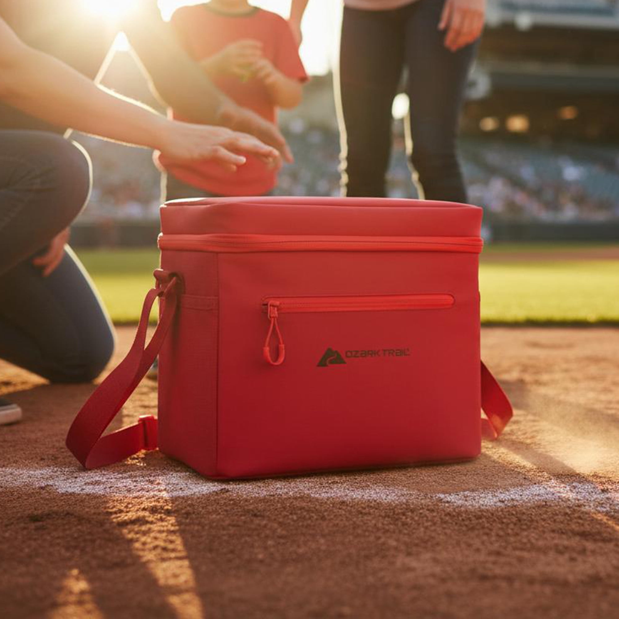 Ozark Trail 12-Can Soft-Sided Cooler with Removable Hard Liner, Red