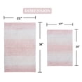 thumbnail image 3 of Home Weavers Gradation Rug Collection 100% Cotton Non-Slip Bathroom Rug Set Machine Washable Bathroom Rug-17"x24", Bath Rug- 21"x34", Pink Color 2 Piece Bath Rug set, 3 of 7