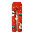 thumbnail image 4 of Antqov Womens Pajama Pants, Christmas Print Drawstring Slippery Straight Pants, Home Soft Comfortable Loungewear Pants, 4 of 6