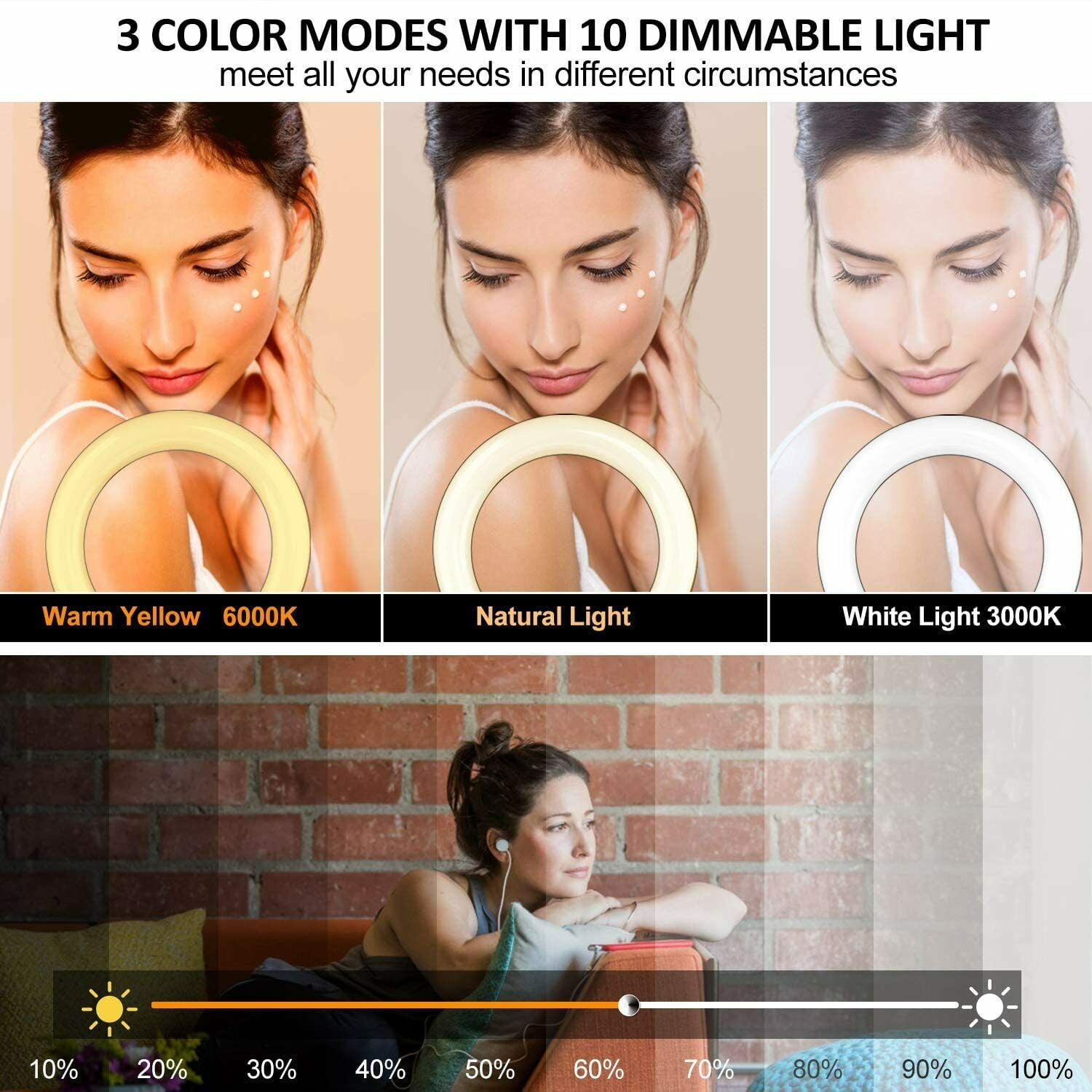 SAYFUT 8 inch Ring Light Tripod Stand Tik Tok Selfie Makeup Recording