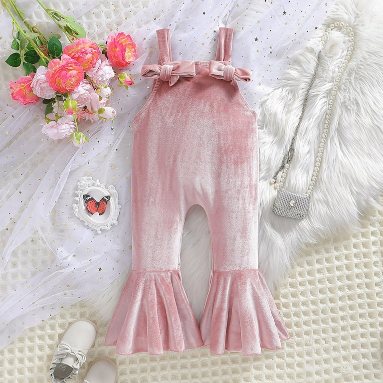 Toddler Bodysuit 3T Jumpsuit Toddler Girls Sleeveless Suspenders Solid Christmas Romper Jumpsuit Kids Clothes Bodysuit Pink Walmart
