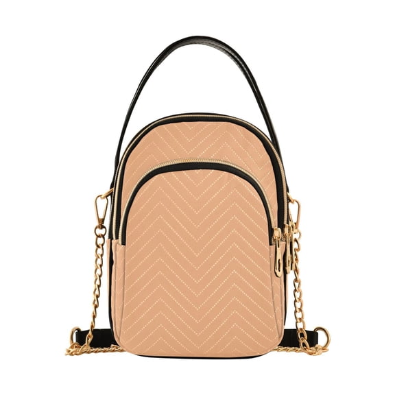 ALAZA Chain Crossbody Bags for Women Light Orange Shoulder Handbag Phone Purse