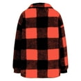 thumbnail image 4 of Fleece Jacket Women Plaid Flannel Button Down Shacket Long Sleeve Sherpa Outerwear Fuzzy Winter Coats, 4 of 5